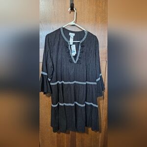 Tommy Bahama Black Tunic with White Trim